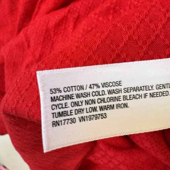 Knox Rose Ruffle Short Sleeve A Line Dress RED Womens Medium Relaxed Fit - Picture 7 of 8